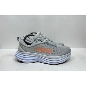 Hoka One One Bondi 8 Wide Shoes Womens Size 9 Gray Running Sneakers 1127954 HMLR
